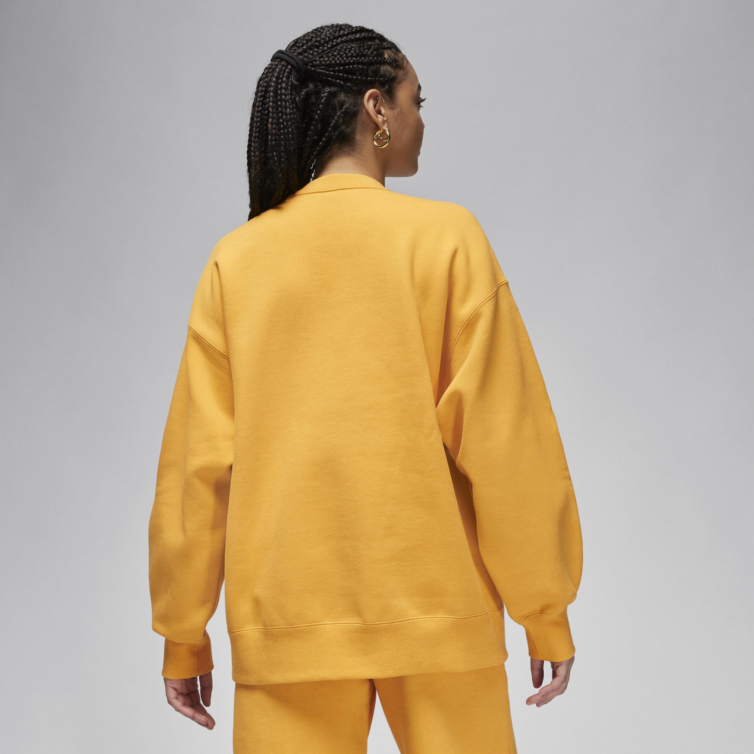 Jordan Womens Jordan Flight Fleece Crew - Womens Yellow Ochre/Heather Product Image