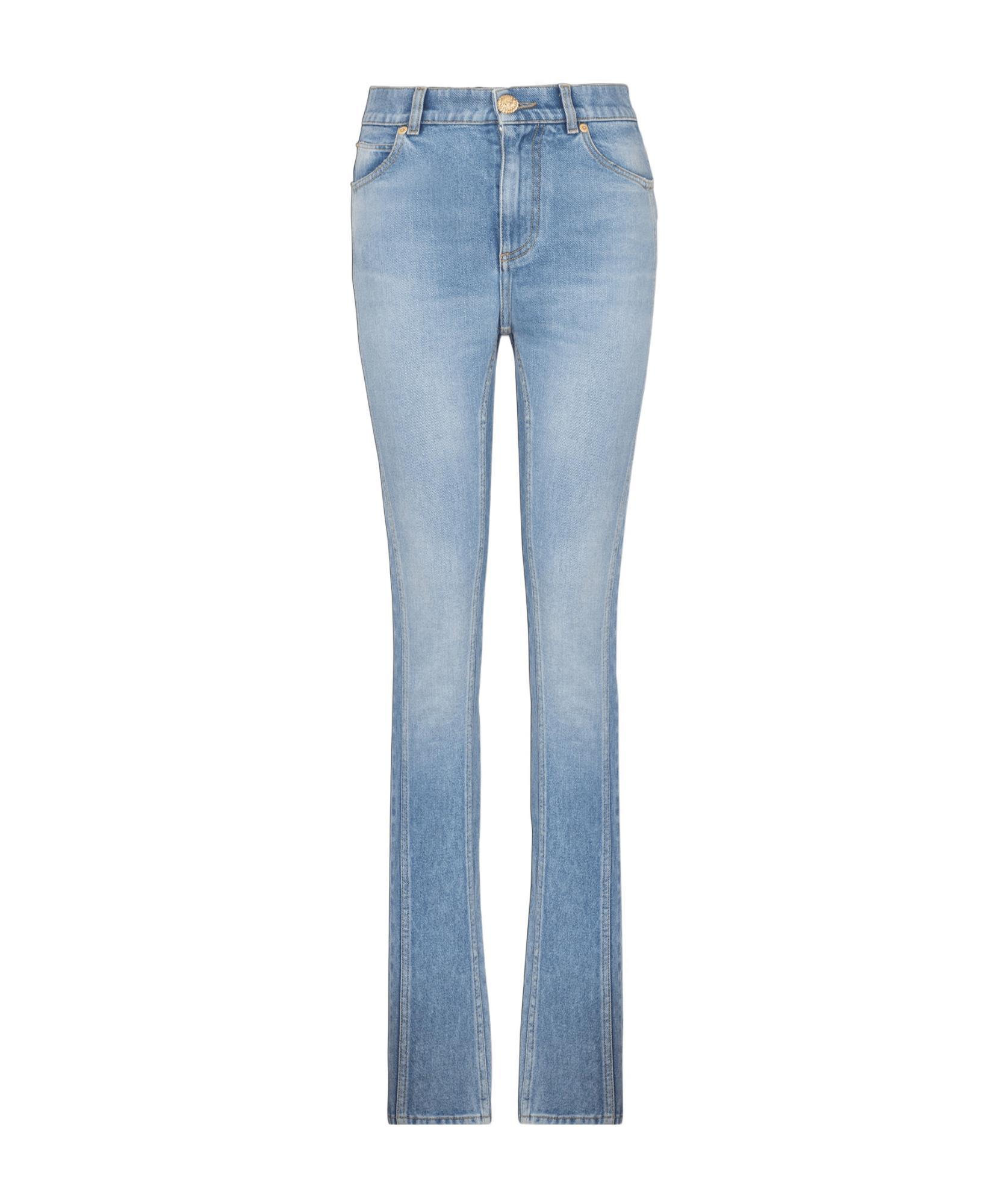 BALMAIN High-rise Slim-cut Jeans In Blue Product Image