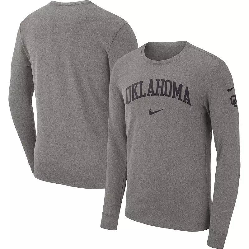 Mens Nike Heather Gray Michigan State Spartans Arch 2-Hit Long Sleeve T-Shirt Product Image