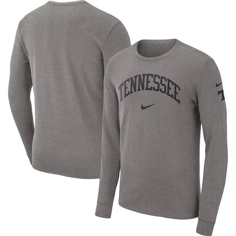 Mens Nike Heather Gray Tennessee Volunteers Arch 2-Hit Long Sleeve T-Shirt Product Image