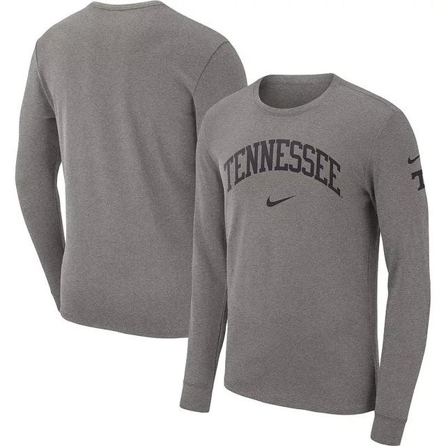 Mens Nike Heather Gray North Carolina Tar Heels Arch 2-Hit Long Sleeve T-Shirt Product Image