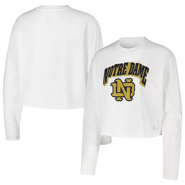 Womens Under Armour Notre Dame Fighting Irish Inline All Day Tri-Blend Cropped Long Sleeve T-Shirt Product Image