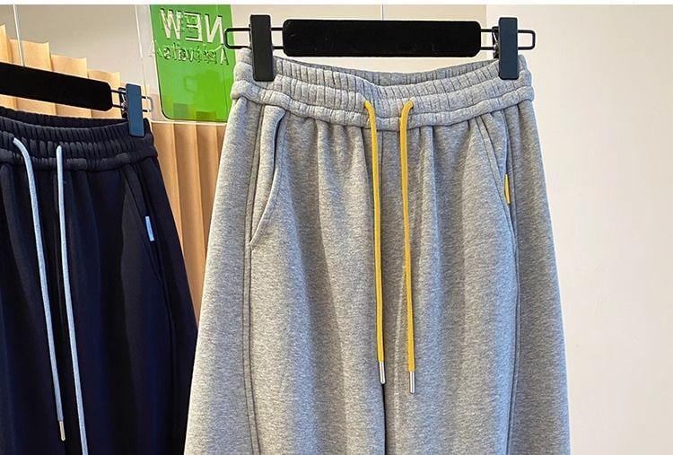 High Waist Plain Harem Sweatpants Product Image