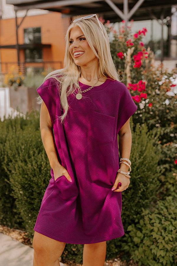 Sunny Days Shift Dress in Royal Plum Curves Product Image