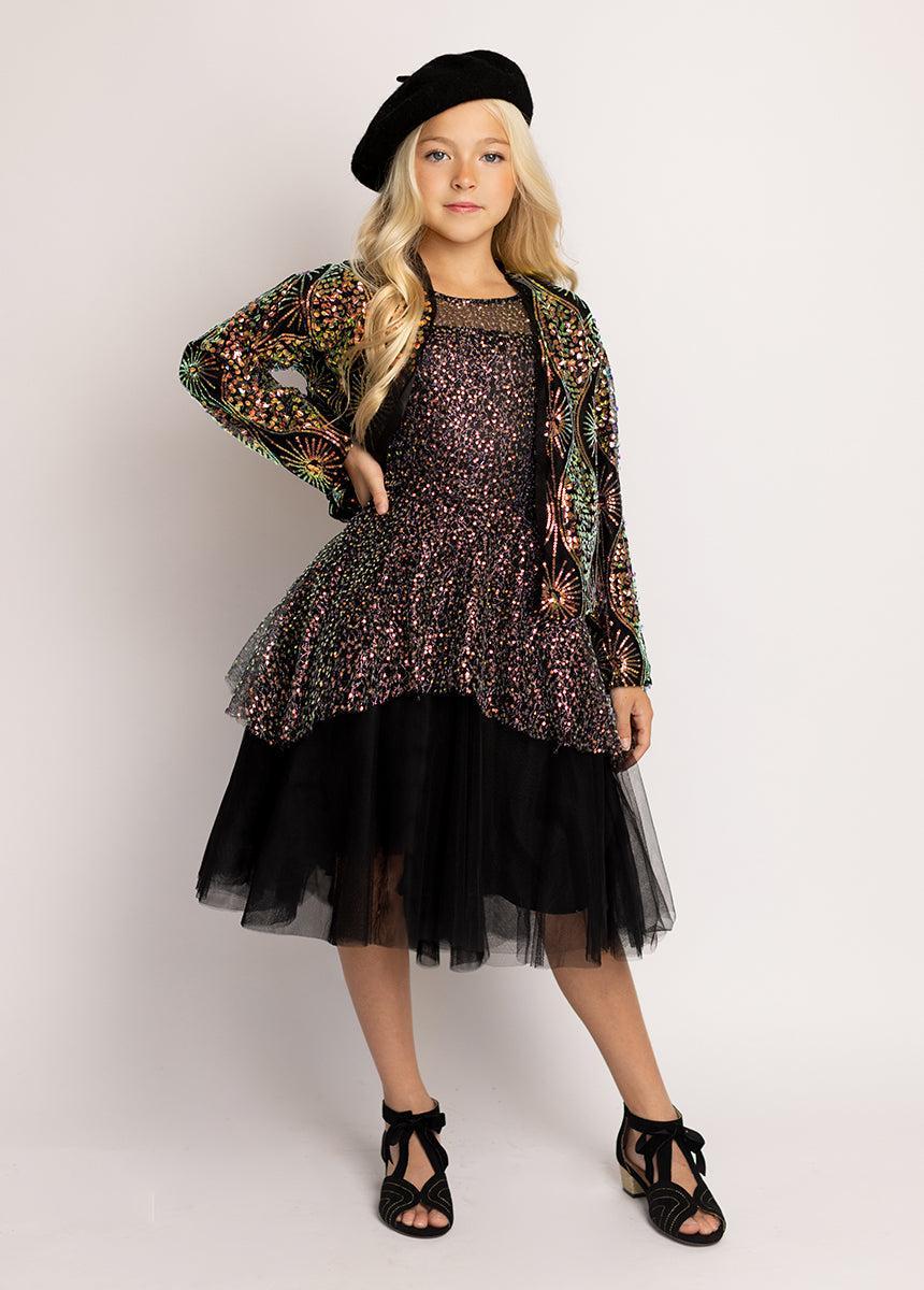 Elsbeth Petticoat Dress in Oil Slick Product Image