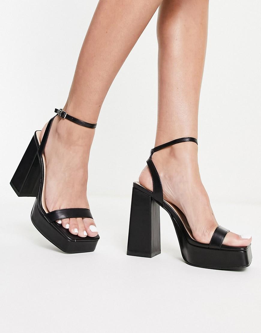 Glamorous platform heel sandals in black  product image