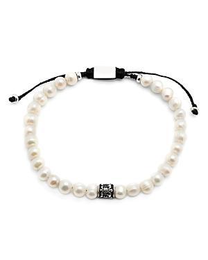 Mens Beaded Pearl Bracelet Product Image