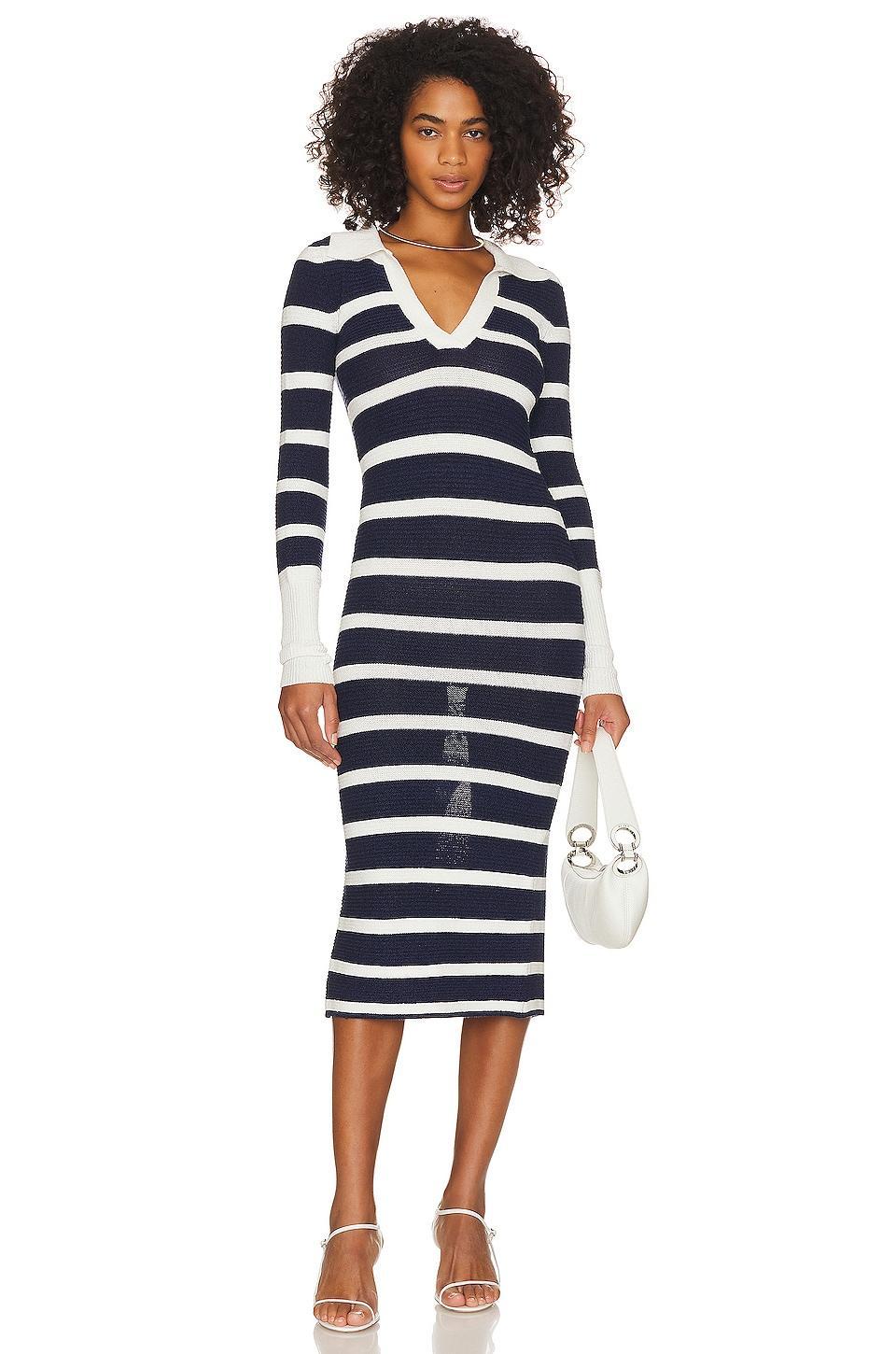 Arlie Striped Midi Knit Dress L'Academie Product Image