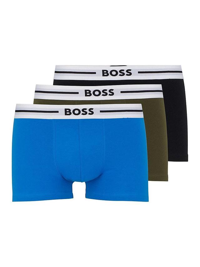 Three-Pack Of Stretch-Cotton Trunks With Logo Waistbands Product Image