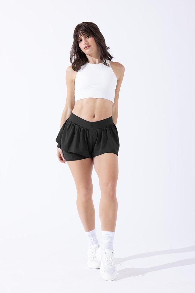 On the Run Ruffle Short - Black Product Image