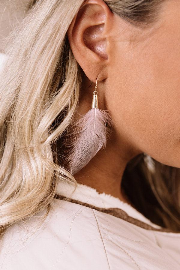 Pretty Graceful Feather Earrings In Pink Product Image