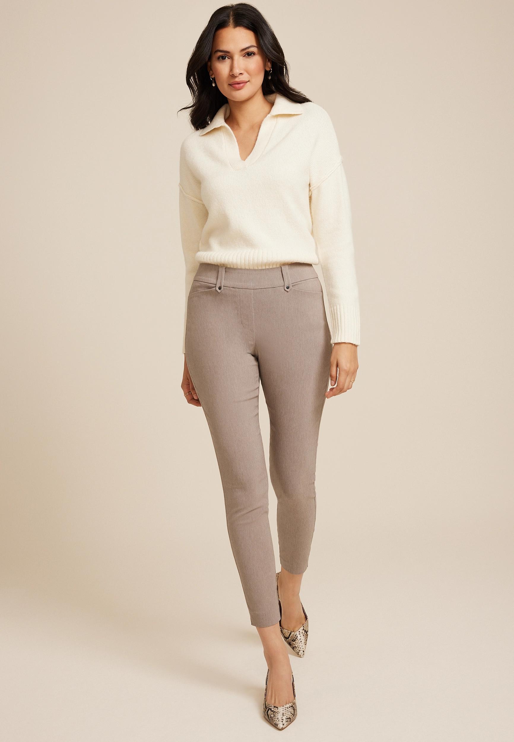 Bengaline Mid Rise Heathered Skinny Pant Product Image