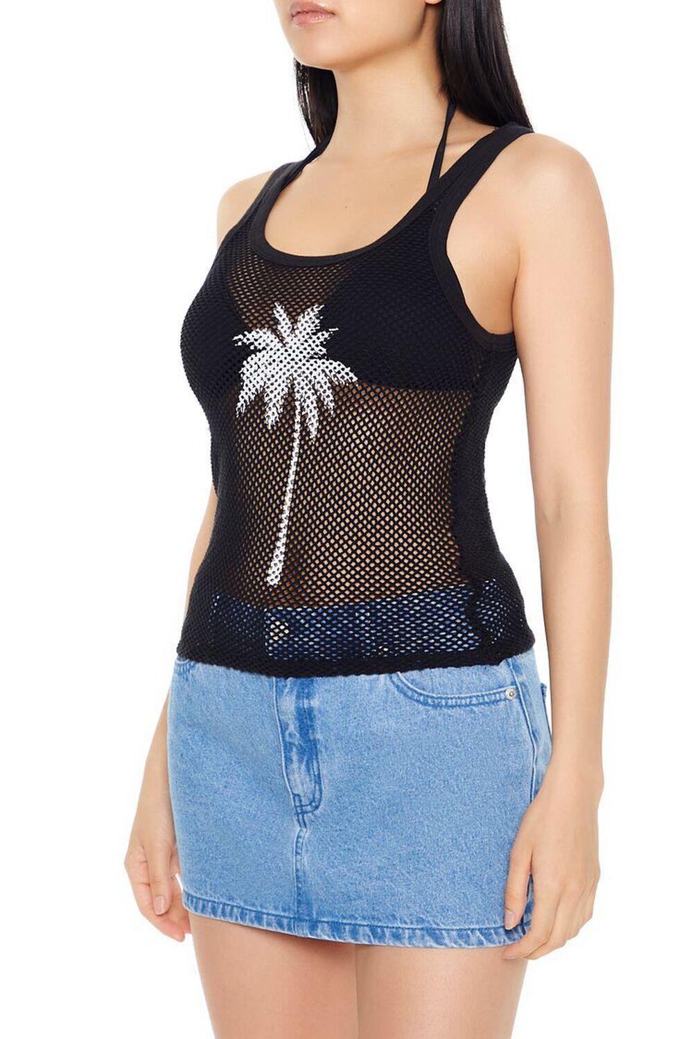 Mesh Palm Tree Tank Top | Forever 21 Product Image