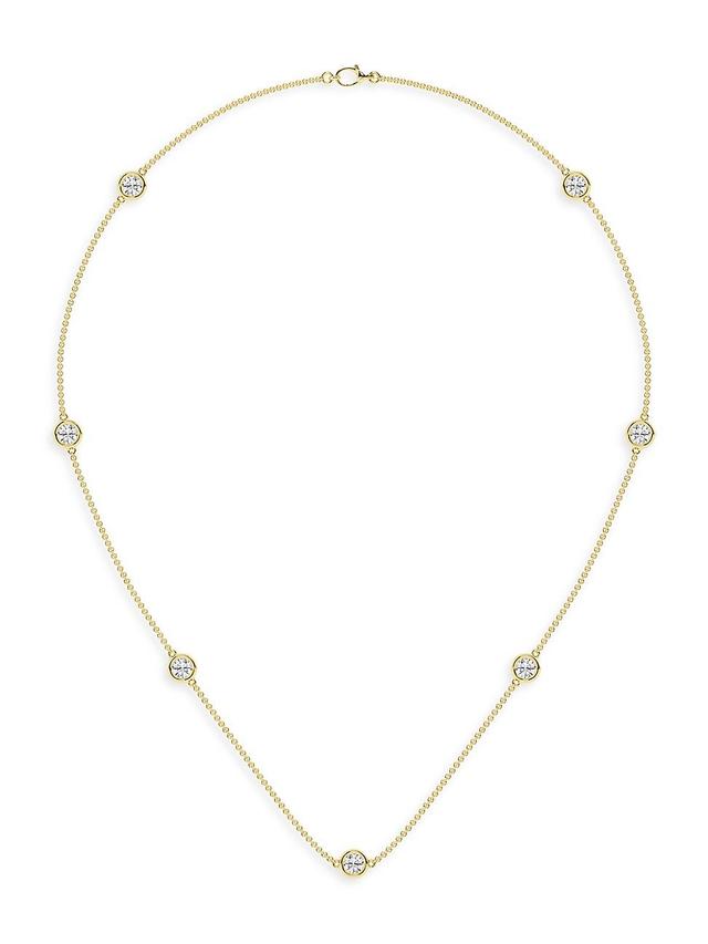 Womens 14K Yellow Gold & 7-Diamond Station Necklace/0.70-2.10 TCW Product Image