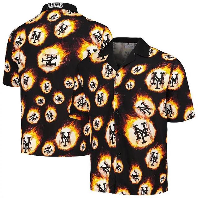 Mens New York Mets Flame Fireball Button-Up Shirt Product Image