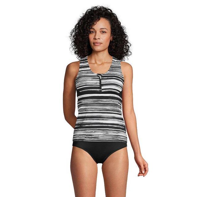 Womens Lands End Zip-Front Tankini Swim Top Product Image