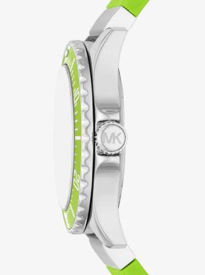 Michael Kors Womens Everest Three-Hand Lime Green Silicone Strap Watch - Lime Green Product Image