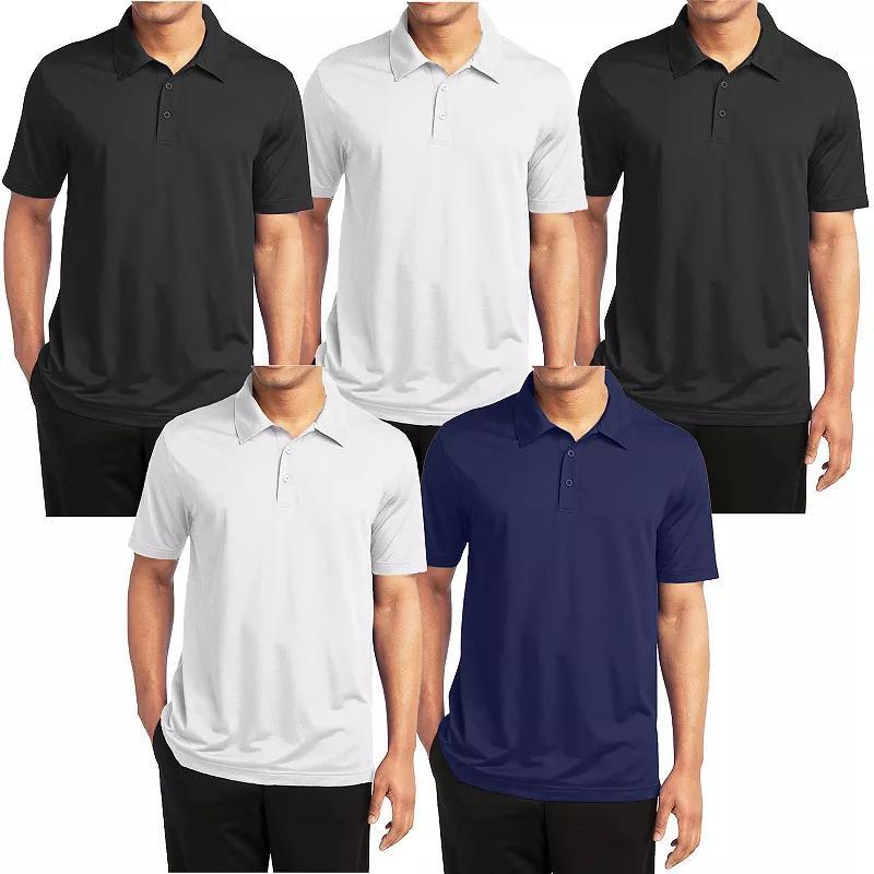 Mens Galaxy By Harvic 5-Pack Moisture-Wicking Polos Product Image