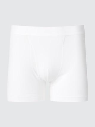 Mens Cotton Boxer Briefs with Deodorizing White Small UNIQLO US Product Image