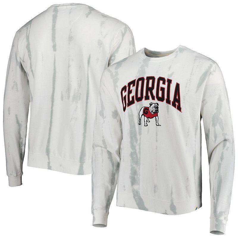 Mens League Collegiate Wear /Silver Georgia Bulldogs Classic Arch Dye Terry Pullover Sweatshirt Product Image