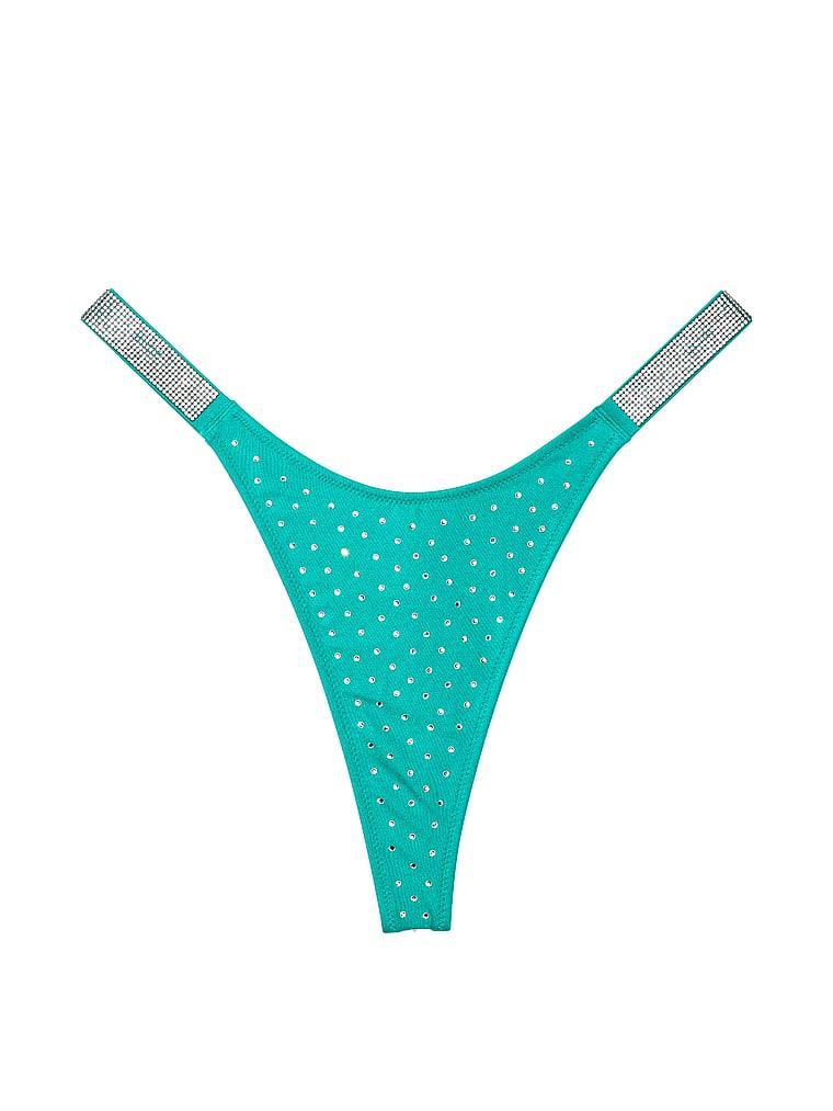 Shine Strap Thong Bikini Bottom Product Image