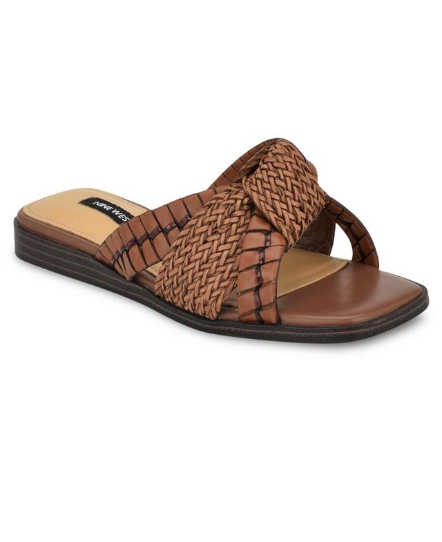 Nine West Womens Olson Slip-On Square Toe Flat Sandals Product Image