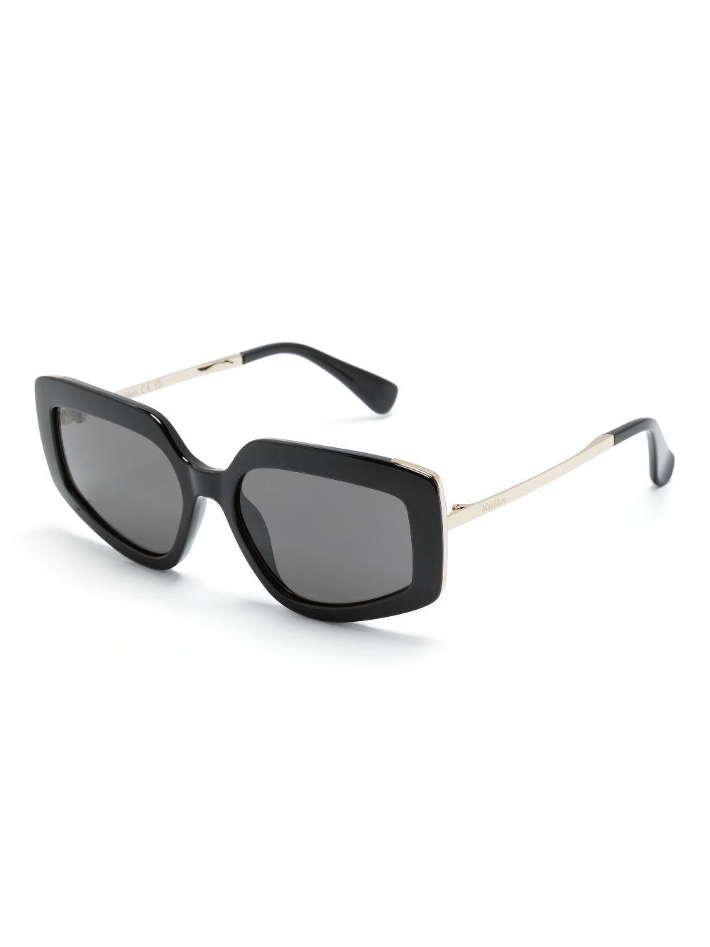 MAX MARA Engraved-logo Square-frame Sunglasses In Black Product Image