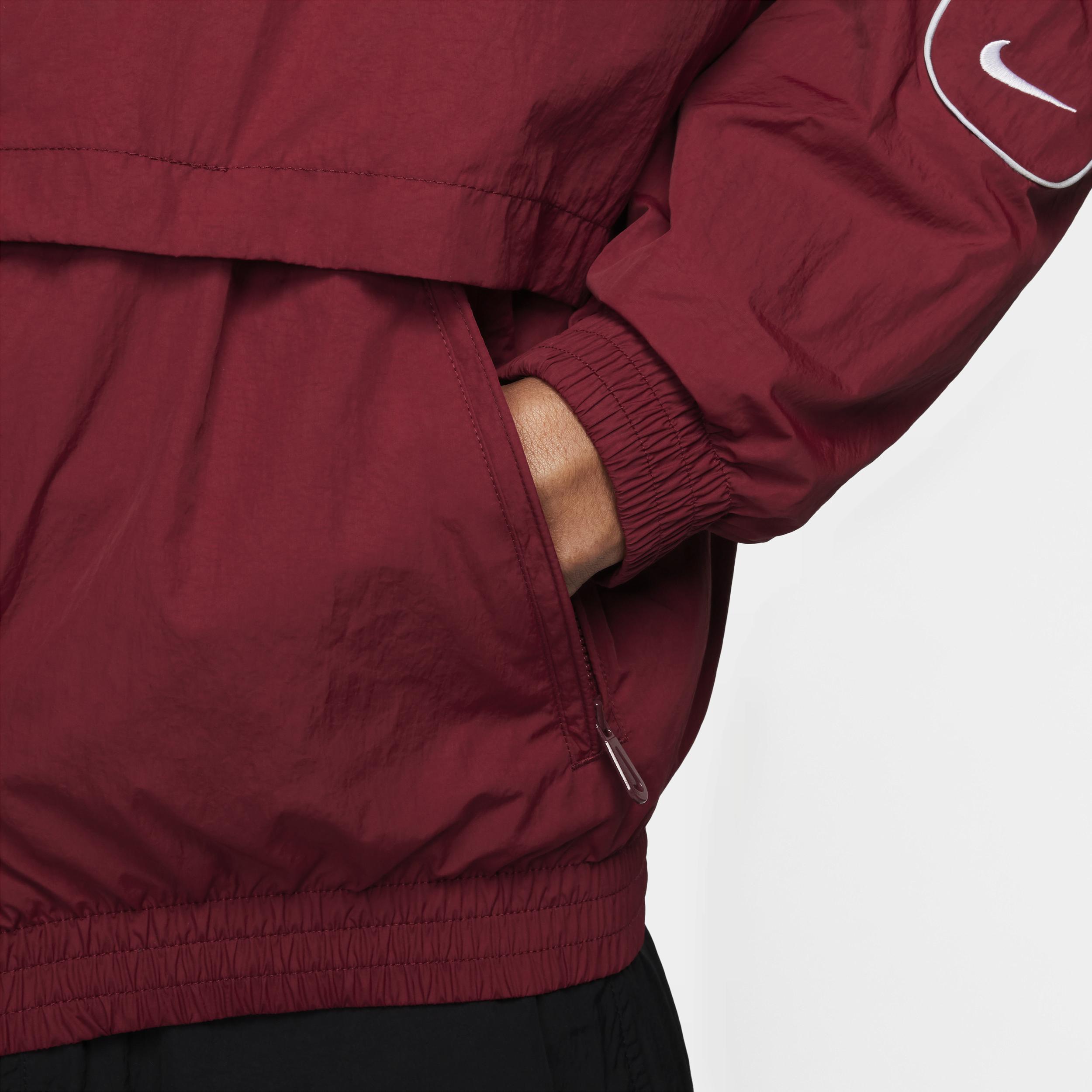 Men's Sportswear Solo Swoosh Woven Track Jacket In Team Red/white Product Image