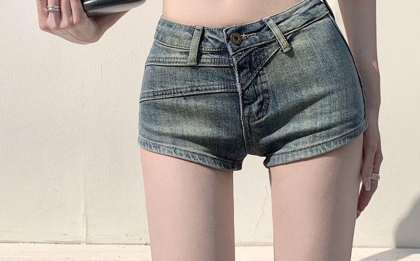 Low Rise Denim Hot Pants Product Image