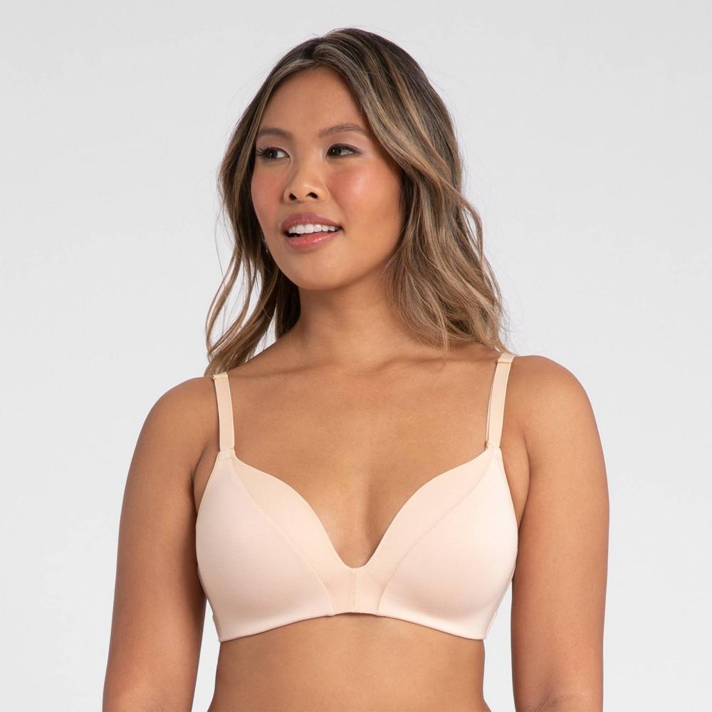 All.You. LIVELY Womens All Day Deep V No Wire Bra - Toasted Almond 38D Product Image