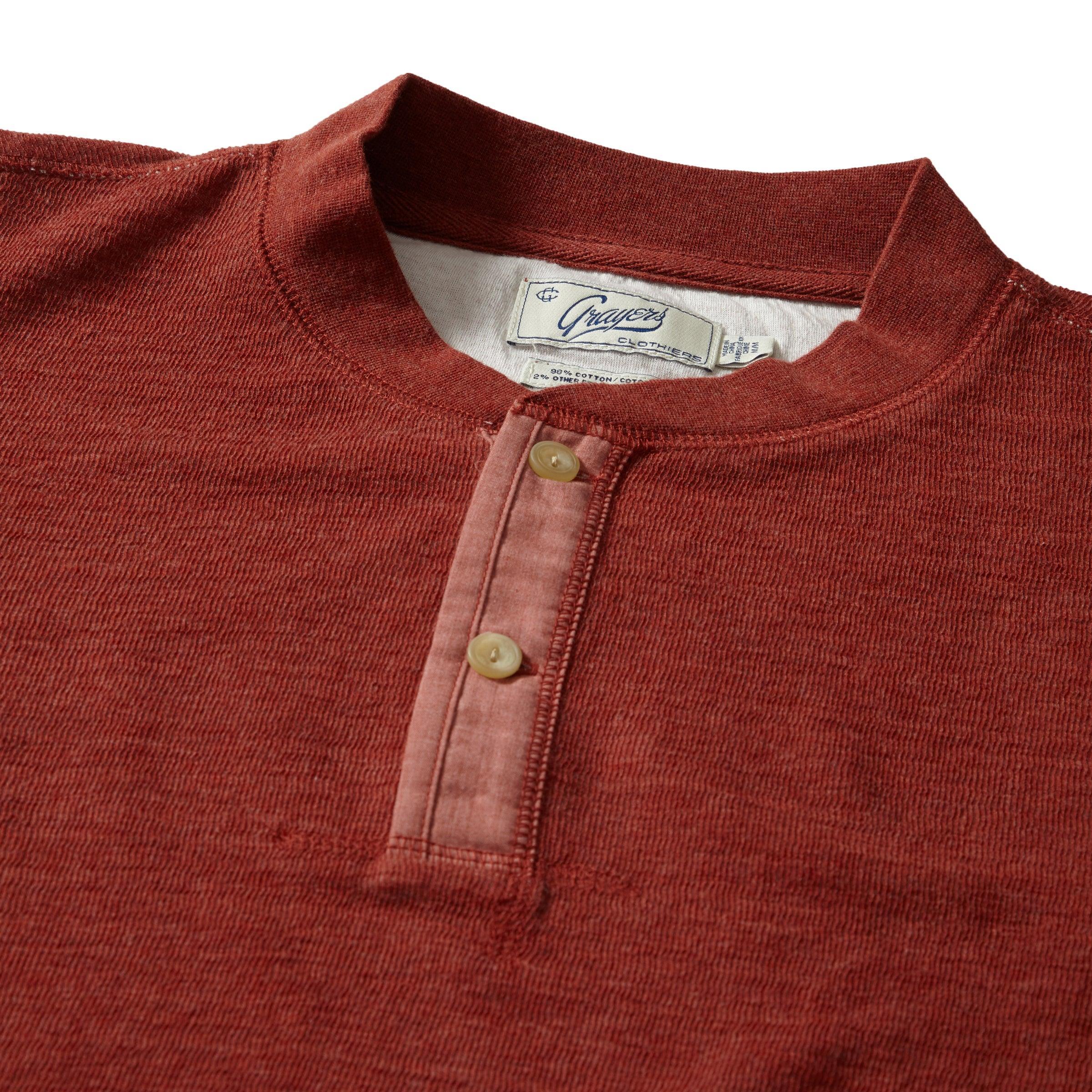 New Windsor Double Cloth Henley - Rust Product Image