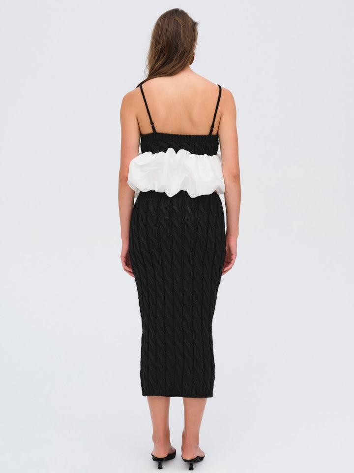 Lise Knit Midi Skirt — Black Product Image