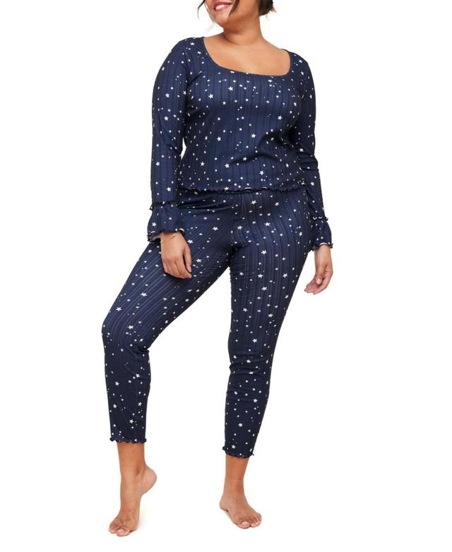 Audra Womens Plus-Size Pajama Long Sleeve Top & Legging Set Product Image