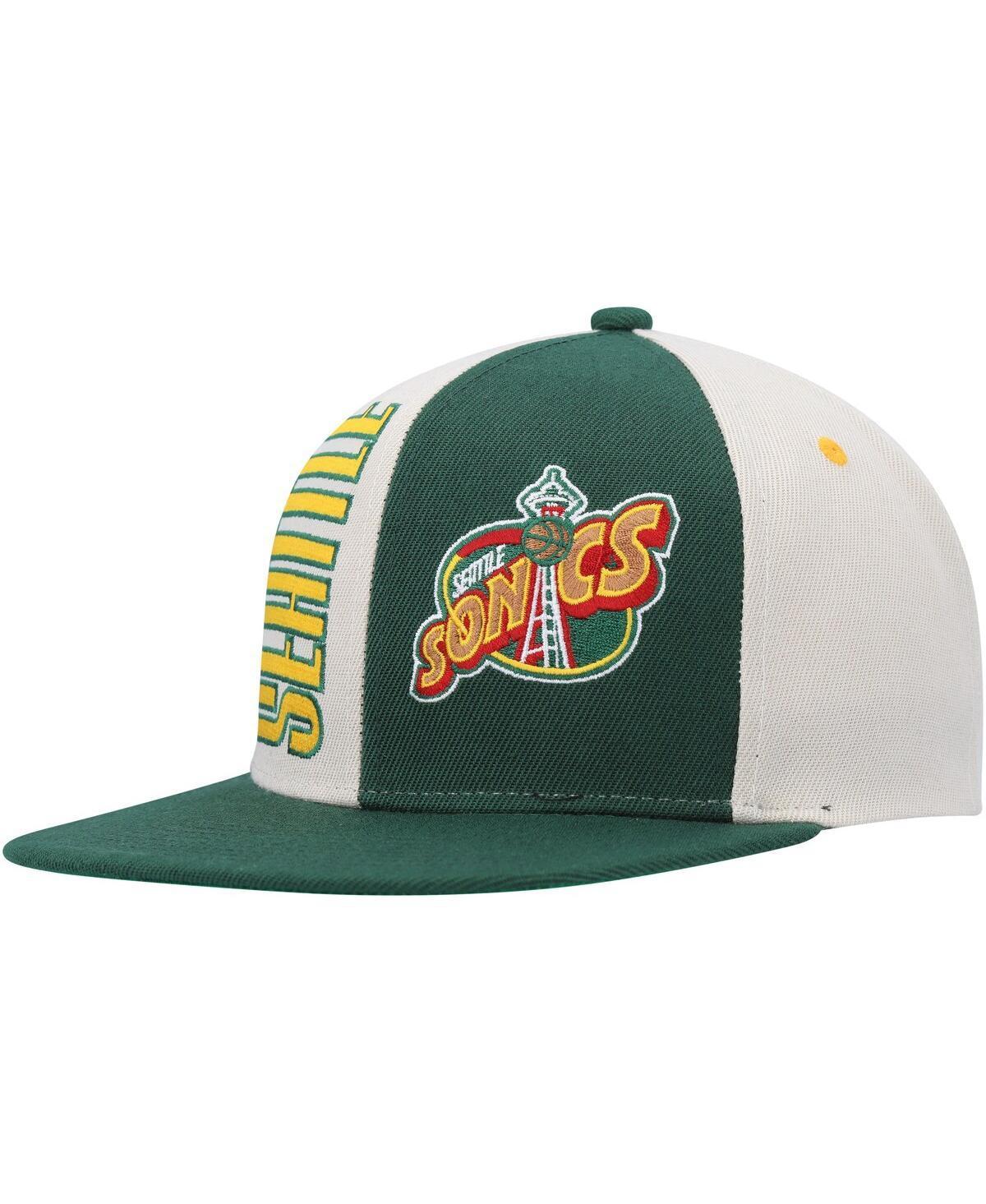 Mens Mitchell & Ness Cream Seattle SuperSonics Hardwood Classics Pop Snapback Hat - Cream Product Image