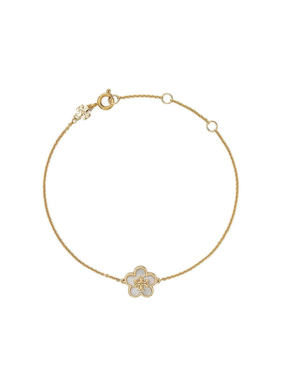 Tory Burch Kira Mother-of-Pearl Flower Charm Bracelet Product Image