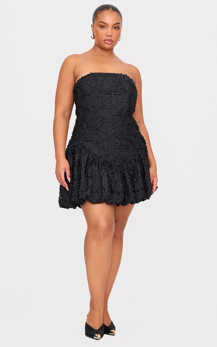 Plus Black Textured Corset Mini Dress Product Image