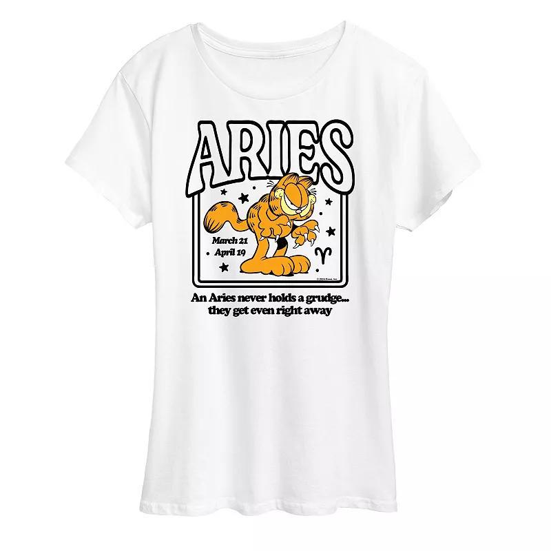 Plus Garfield Aries Graphic Tee, Womens Grey Gray Product Image