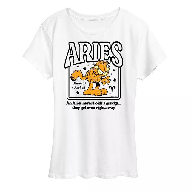 Plus Garfield Aries Graphic Tee, Womens Grey Gray Product Image