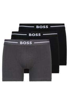 HUGO BOSS Three-pack Of Boxer Briefs In Stretch Cotton In Patterned Product Image