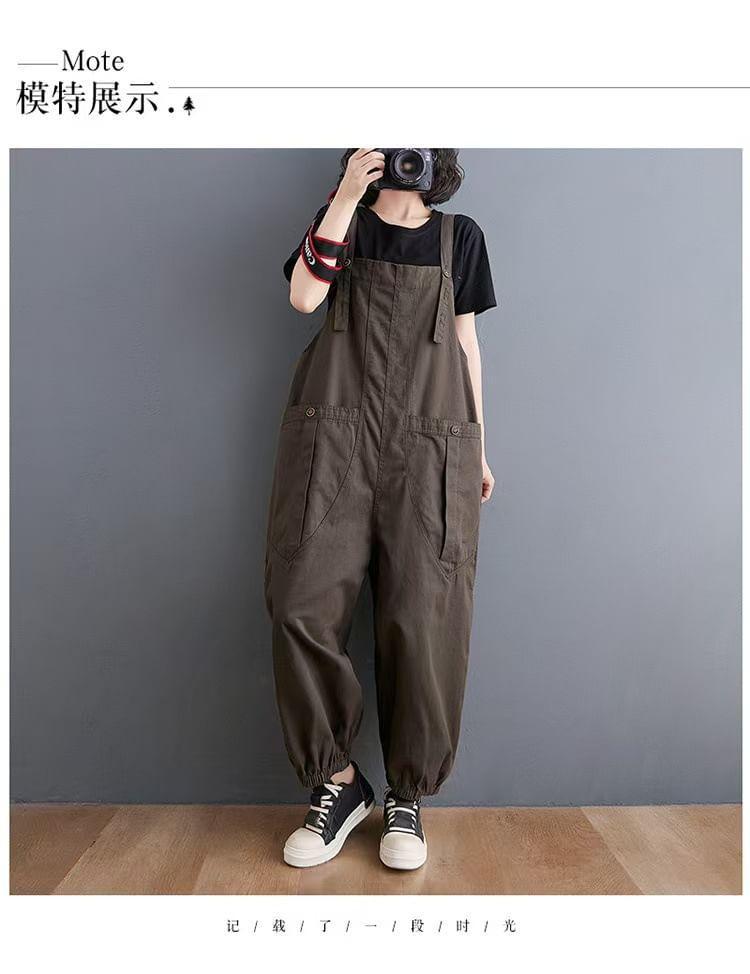 Plain Baggy Cargo Overalls Product Image