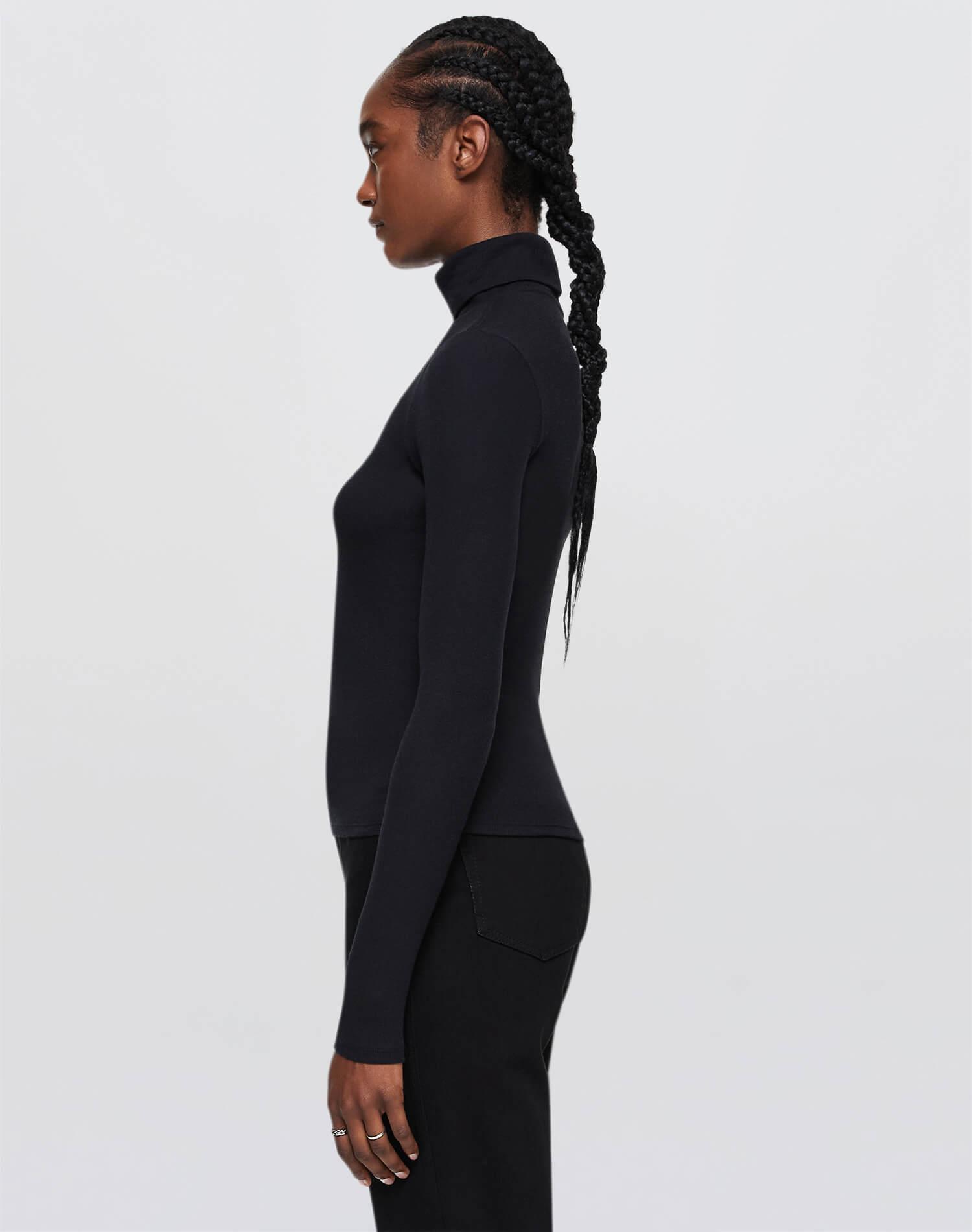 Ribbed Turtleneck - Black Product Image