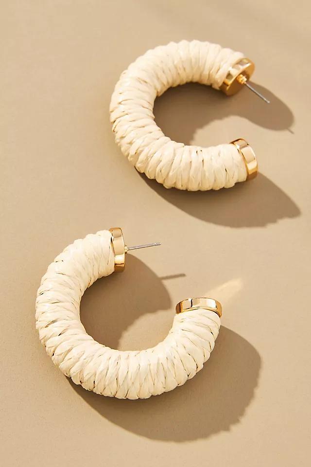 Large Raffia Hoop Earrings Product Image