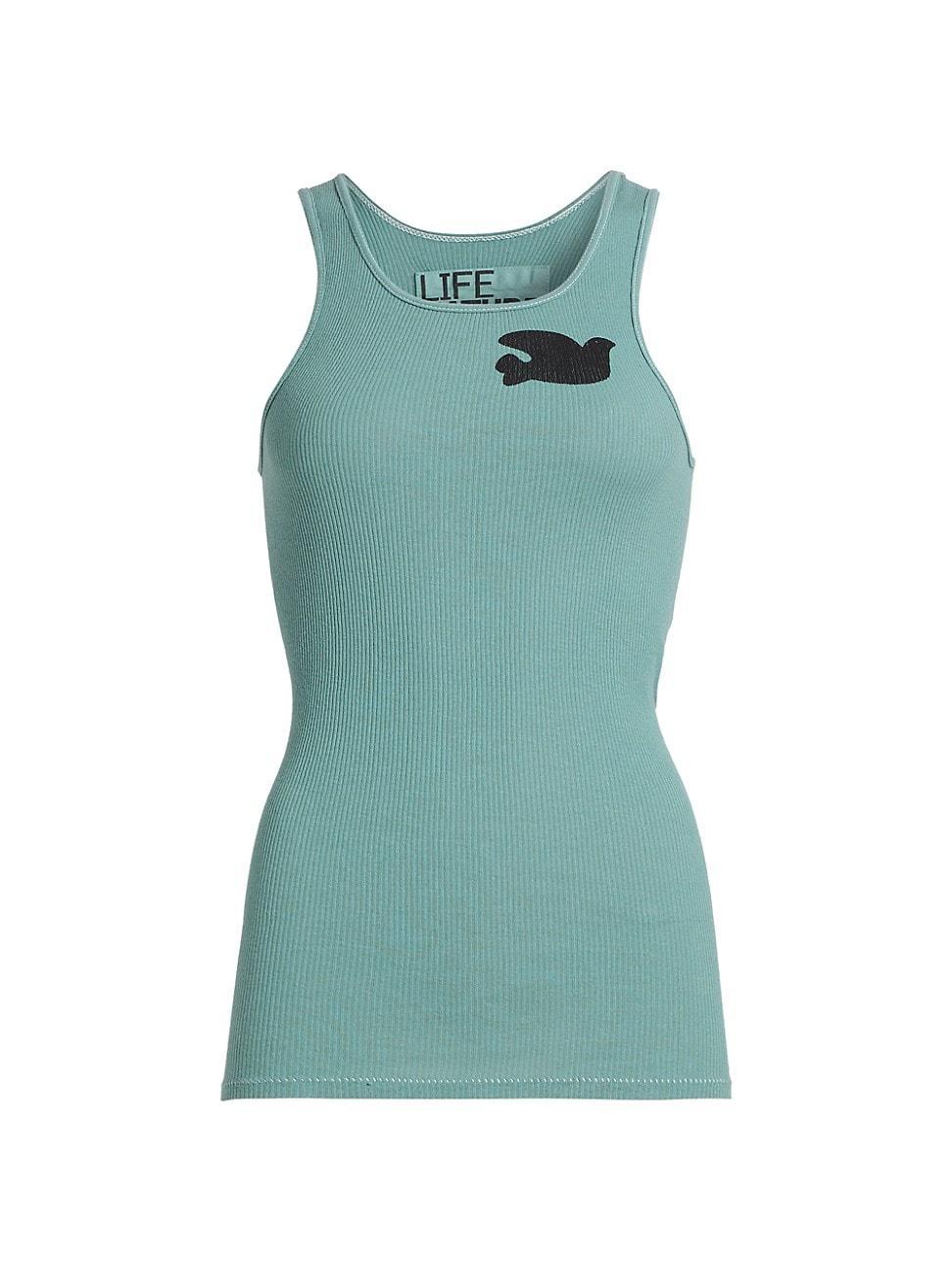 Womens Rib-Knit Cotton Tank Product Image