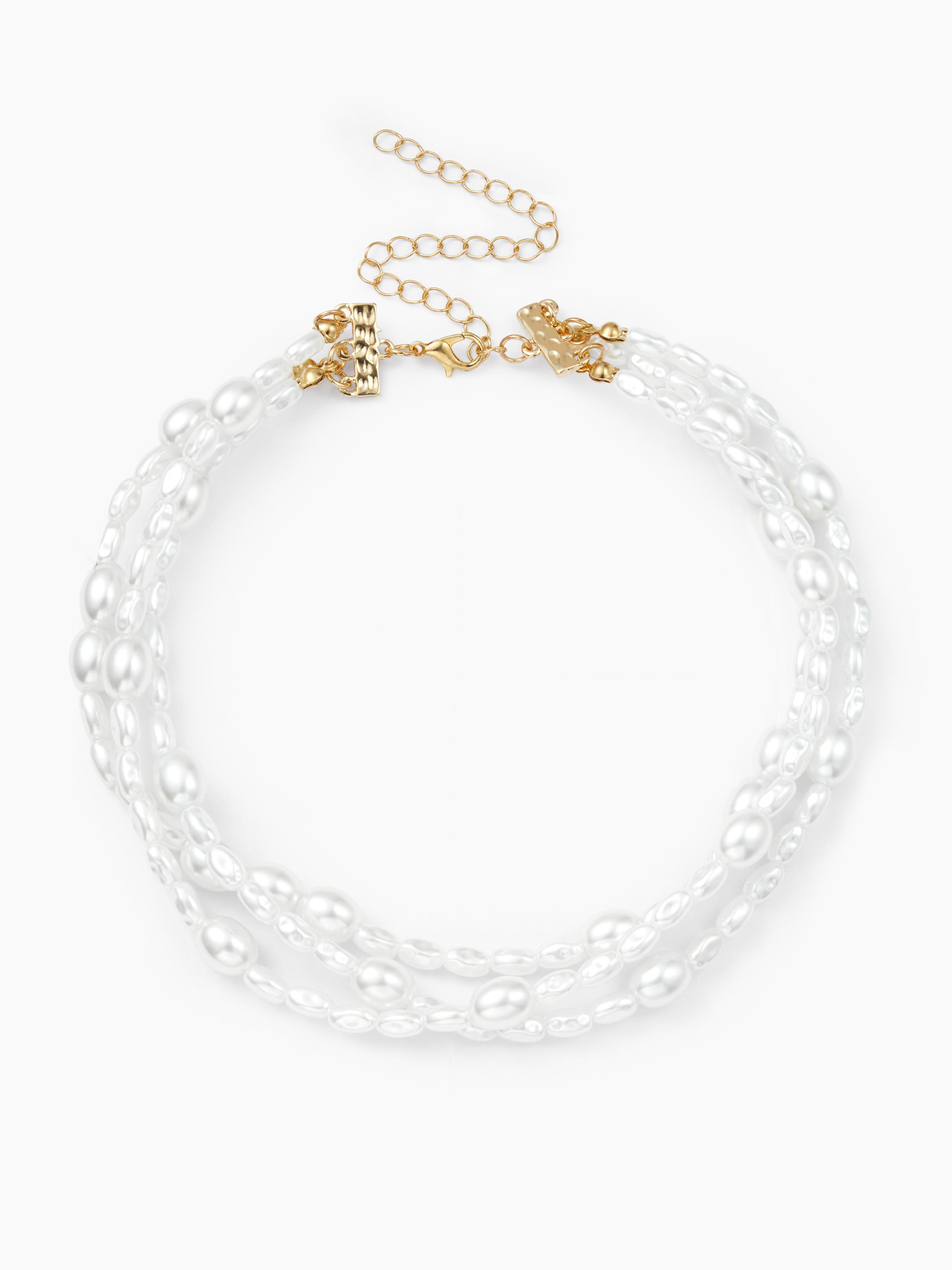 FAUX PEARL BEADED LAYERED NECKLACE Product Image