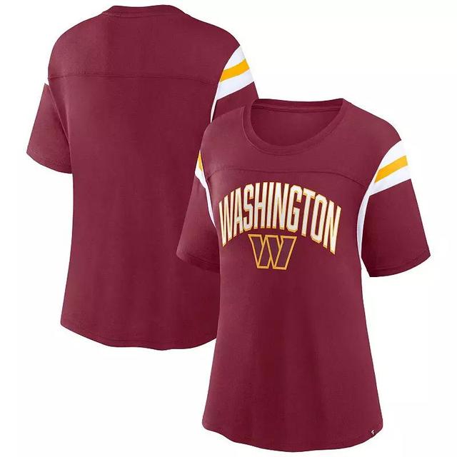 Womens Fanatics Branded Burgundy Washington Commanders Earned Stripes T-Shirt Product Image