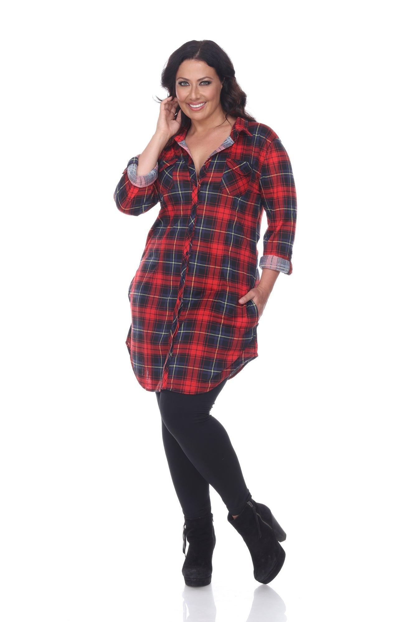 Piper Stretchy Plaid Tunic - Plus Product Image