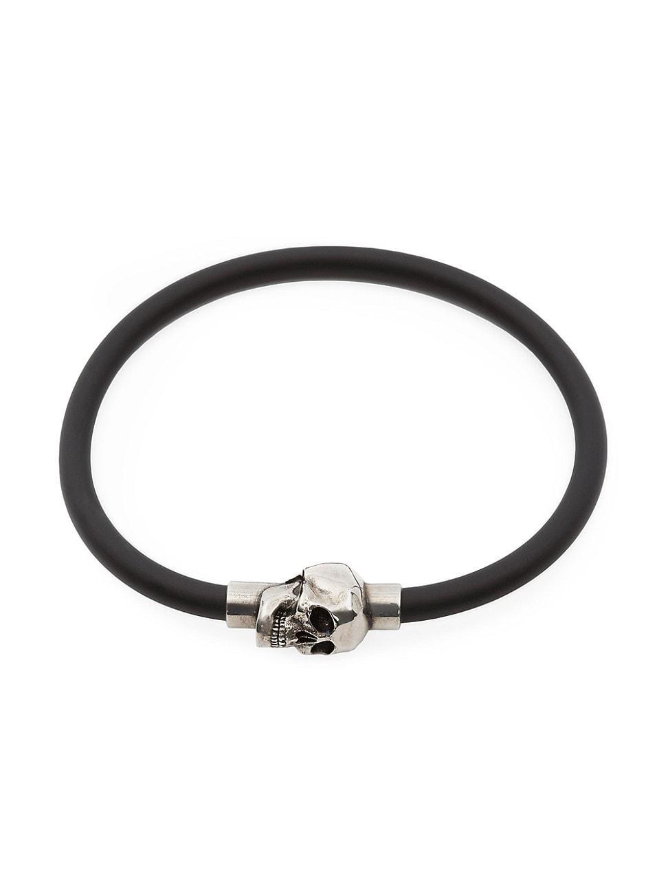 Mens Rubber Cord Skull Bracelet Product Image