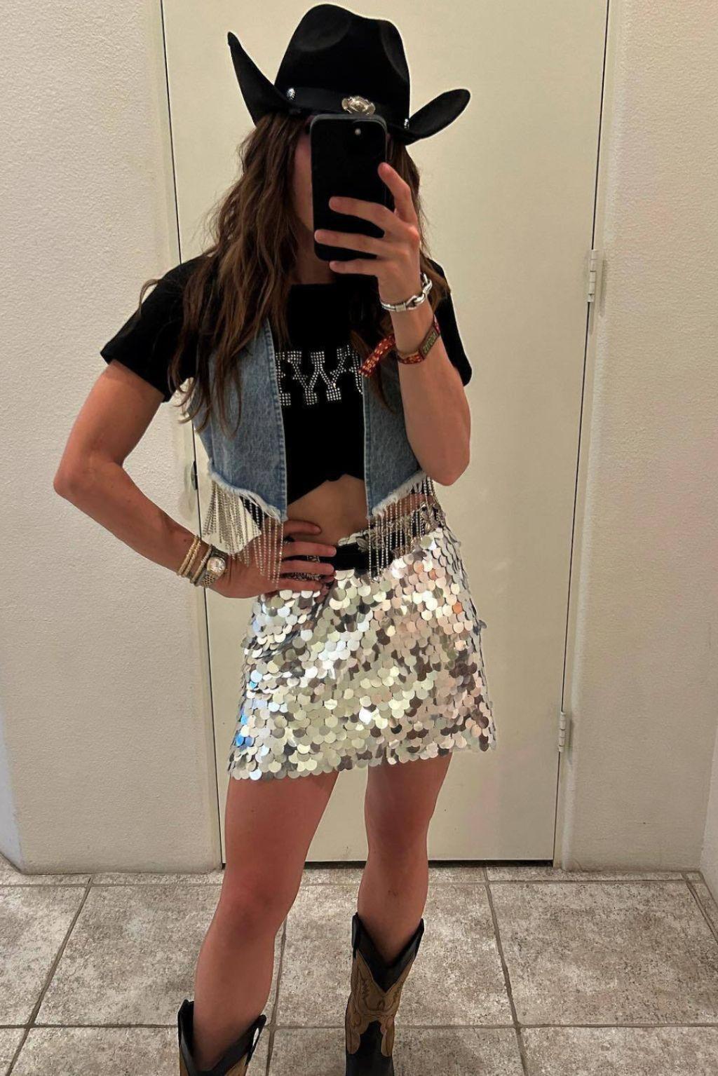 Pippa Silver Disco Sequin Mini Skirt Product Image