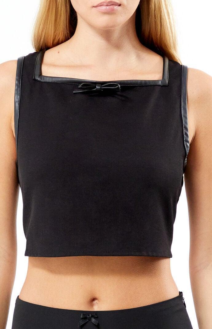 WEWOREWHAT Women's Cropped Square Neck Top Product Image