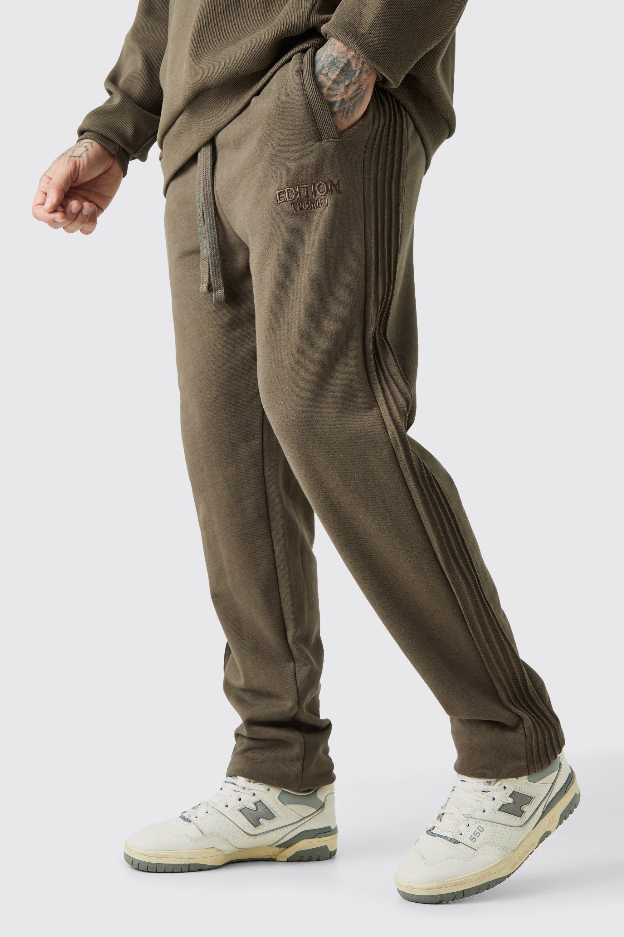 Tall EDITION Oversized Pintuck Detail Heavyweight Jogger | boohooMAN USA Product Image